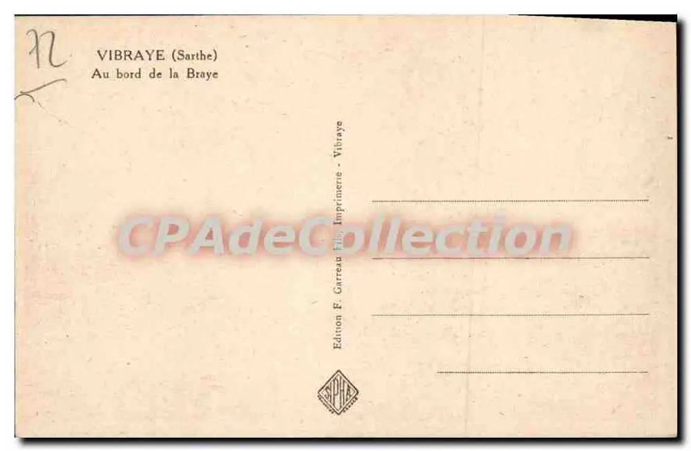Vibraye (Sarthe) — À beira da Braye — Edição F. Garreau - Verso