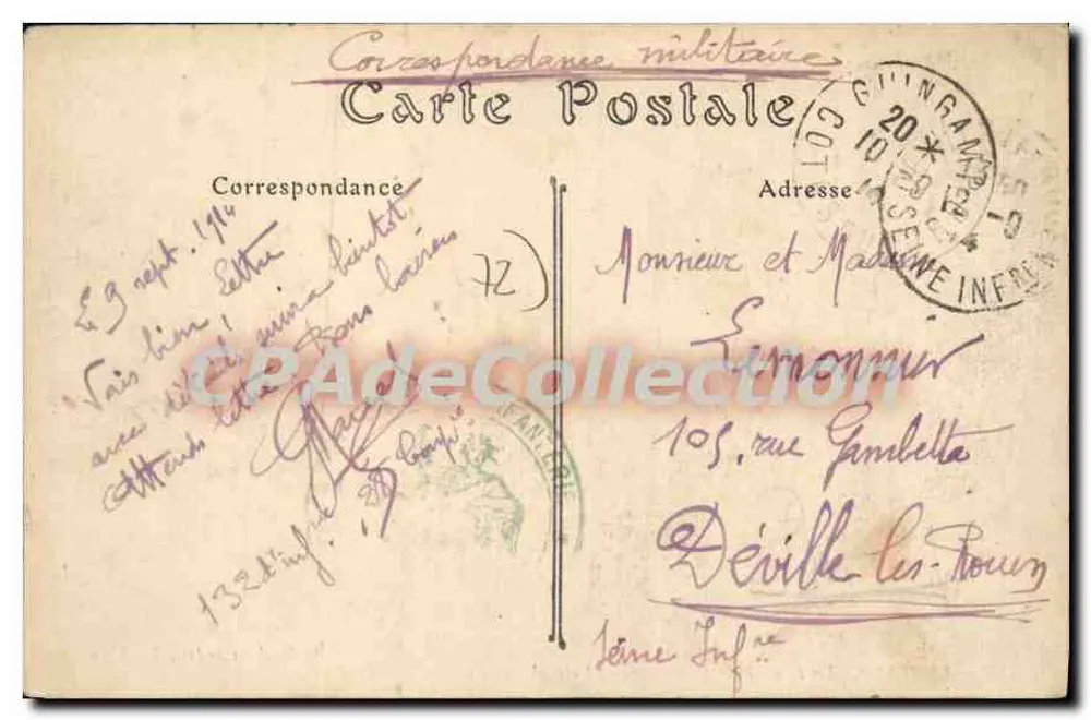 LE MANS — A Bolsa de Comércio e o Hotel das Pós — R. Barbier, editor, Le Mans. - Verso