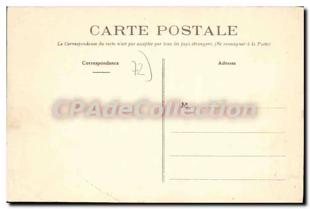 Bessé-sur-Braye - Schloss Courtanvaux: Frontalansicht — Verlag Housseau, Druckerei 79, Avenue Thiers, Le Mans - Rückseite
