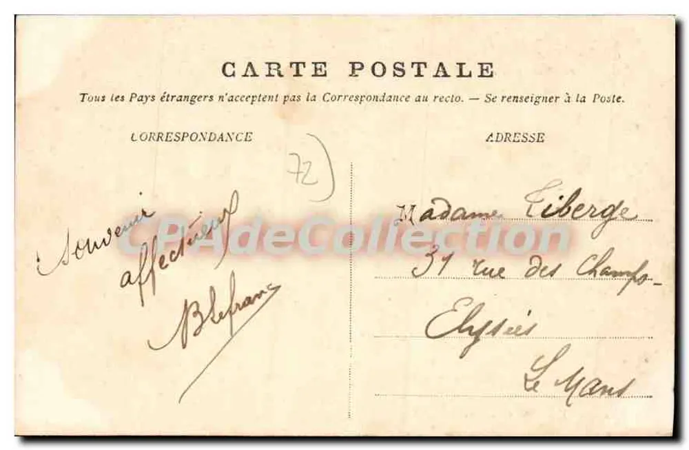 Champagné — Most i Wyspa — E. Housseau, Wydawnictwo 79, ulica Thiers, Le Mans - Rewers