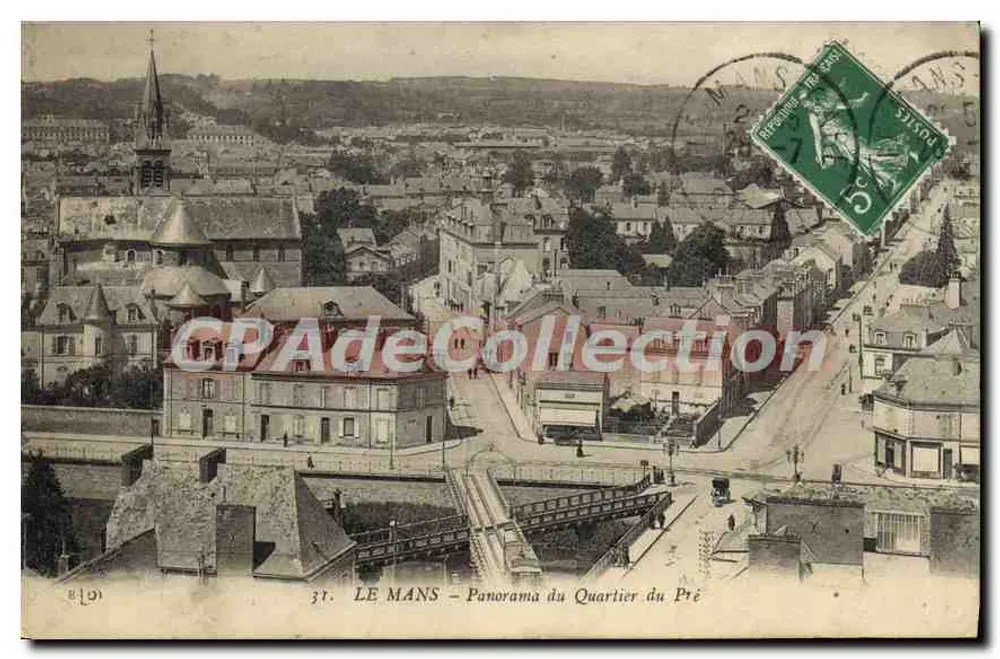 LE MANS — Panorama do Bairro do Pré — editor não visível, n° de série 31 - Frente