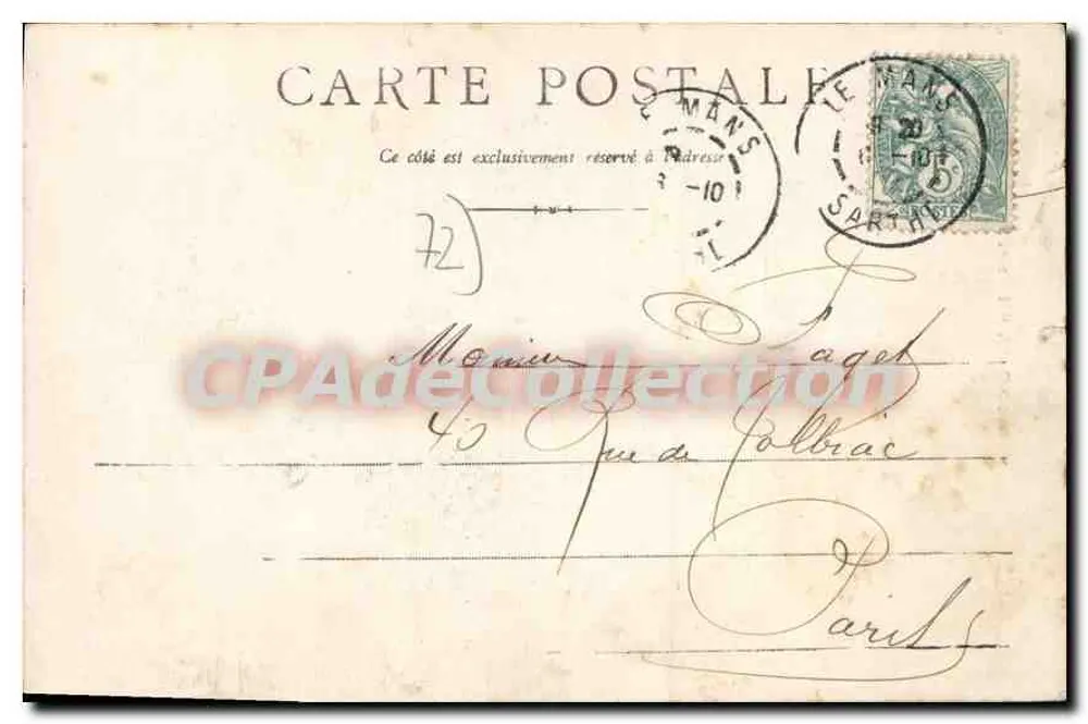 Le Mans - O Velho Mans — Entrada da Praça Saint-Pierre — CPAdeCollection - Verso