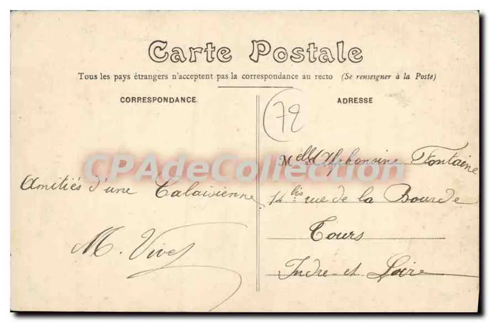 La Sarthe — O Pai Queru indo ao Mercado — Fototipia J. Bouveret Le Mans - Verso