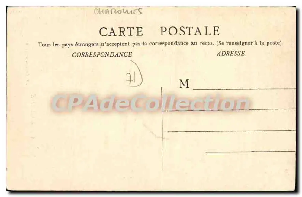 Charollaise — Mulher vestindo traje tradicional segurando um cesto — B. F. Chalon-saône - Verso