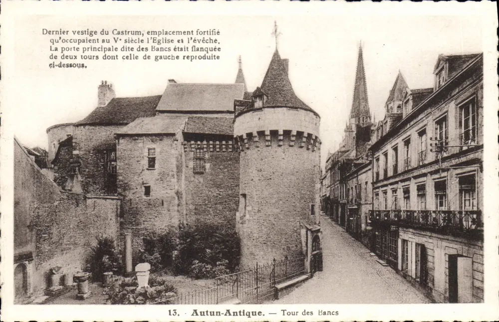 Autun-Antique — Torre dos Bancos — Último vestígio do Castrum - Frente