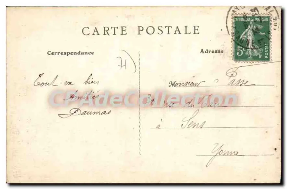 Paray-le-Monial — Vue générale — B.F. Paris - Verso