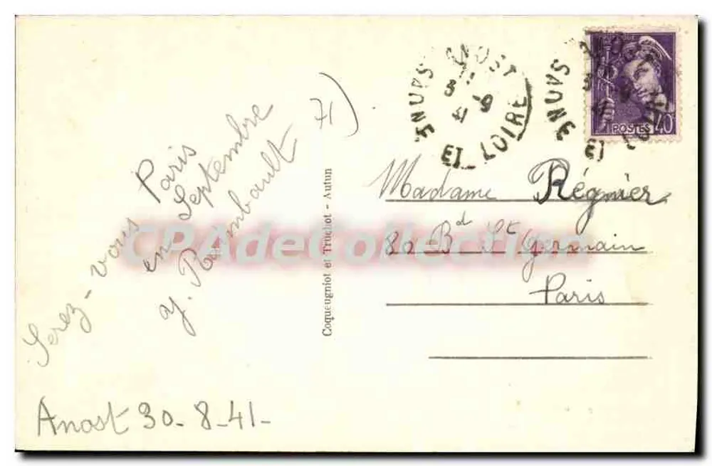 Anost (S.-et-L.) von der Route de Cussy aus gesehen — In Morvan — Verlag unbekannt, Nr. 52 - Rückseite