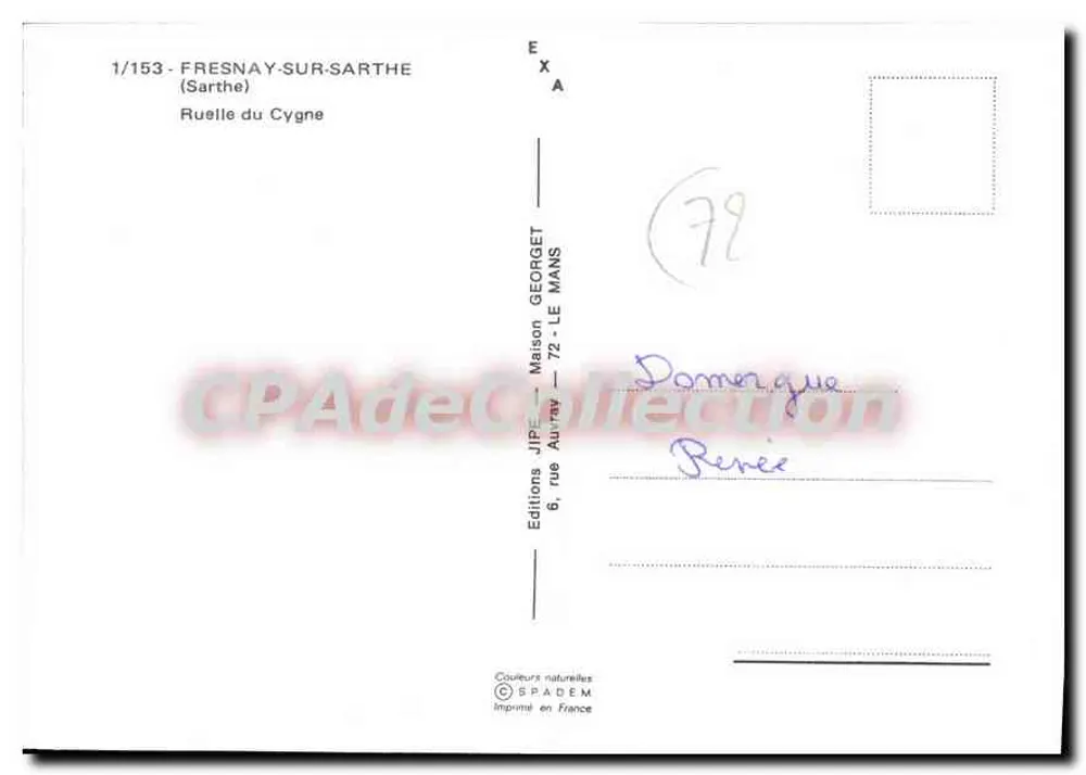 Schwanengasse — Fresnay-sur-Sarthe — Editions JIPE, Maison GEORGET - Rückseite