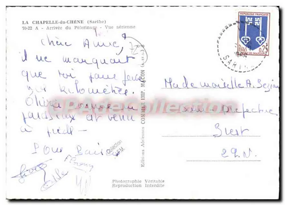 Die Kapelle des Eichbaums (Sarthe) — Luftbild — Verlag COMBIÉ IMP. MASON - Rückseite