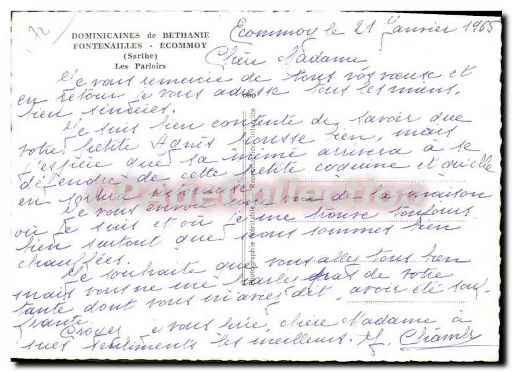 Die Parloirs — Écommoi (Sarthe) — DOMINICAINES DE BETHANIE - Rückseite