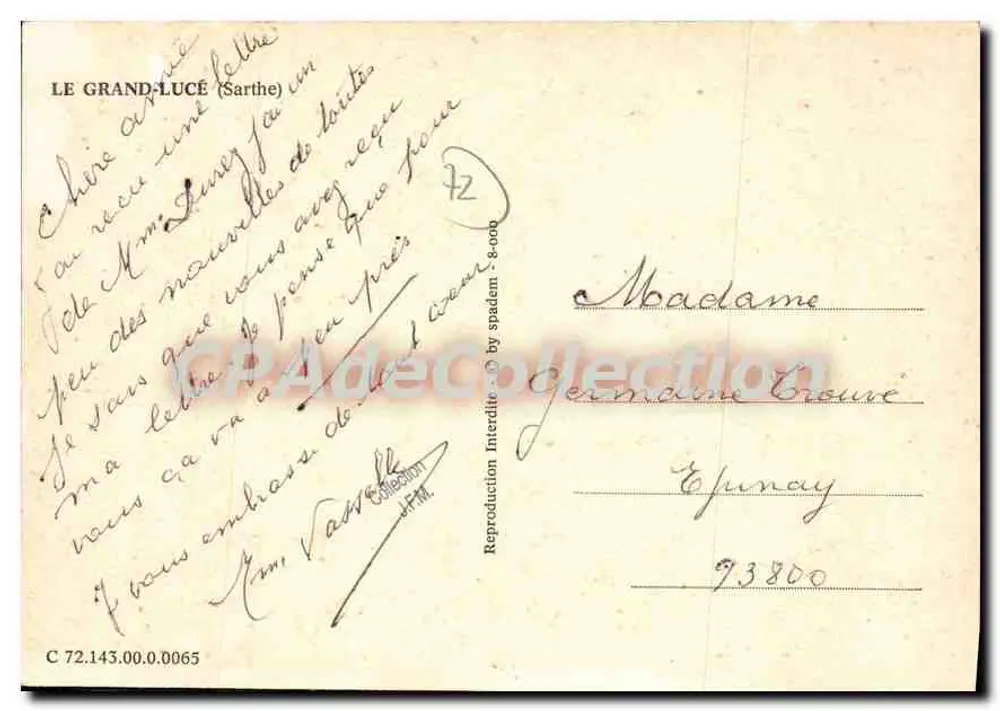 ले ग्रांड-लूसे (सर्थ) — पैनोरमिक दृश्य और इमारतें — प्रकाशक CPADeCollection - पीछे