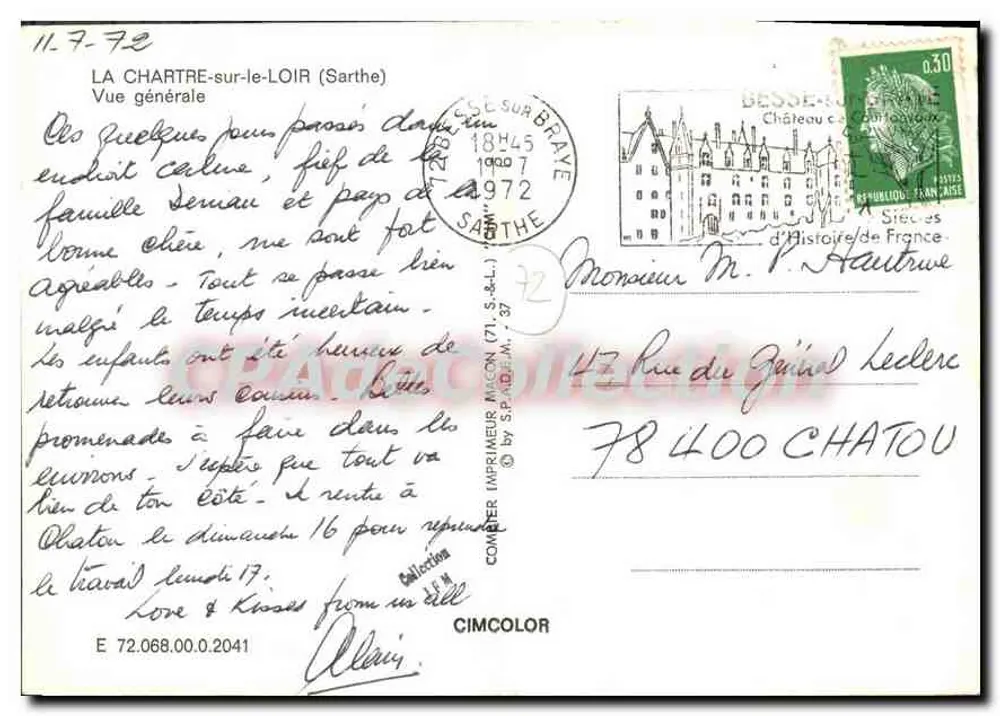 La Chartre-sur-le-Loir — Vista geral — Commer Imprimeur Macon (71) S.A.L. - Verso