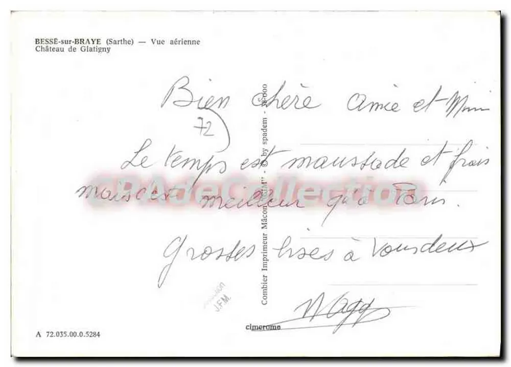 BESSE-sur-BRAYE (Sarthe) — Luftbild des Schlosses Glatigny - Rückseite