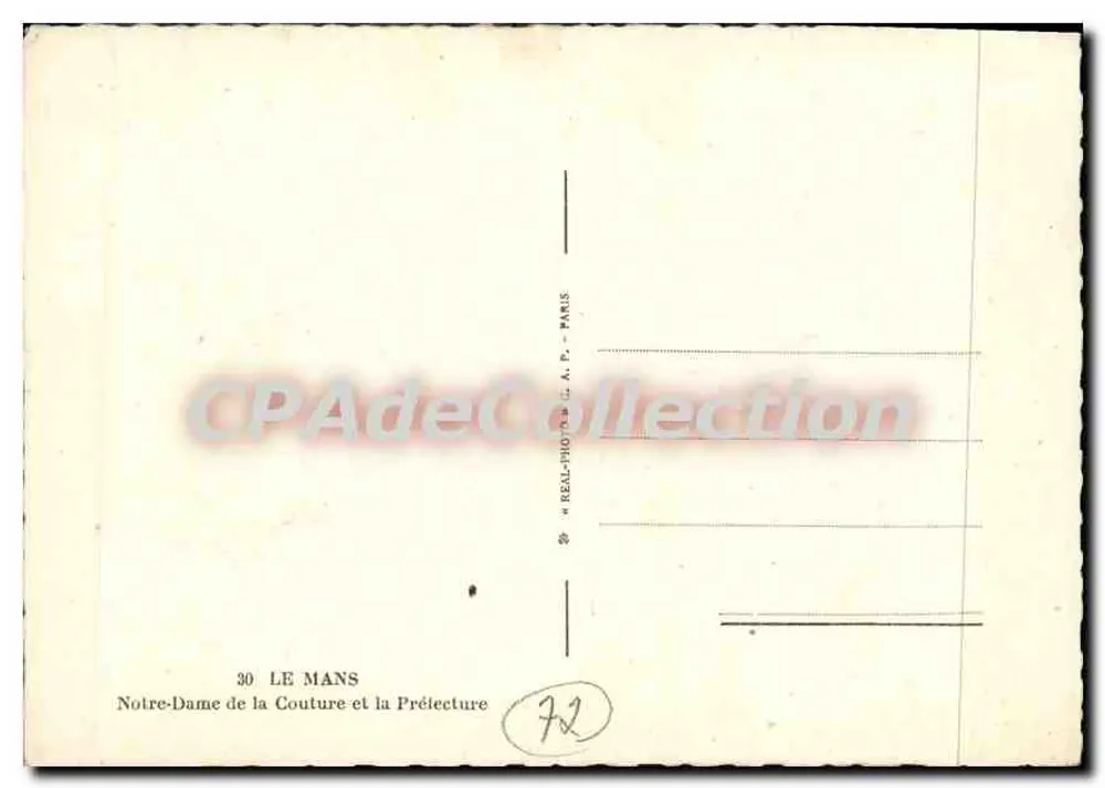 Le Mans — Notre-Dame de la Couture e a Prefeitura — REAL-PHOTO-CL. A.P. - PARIS - Verso