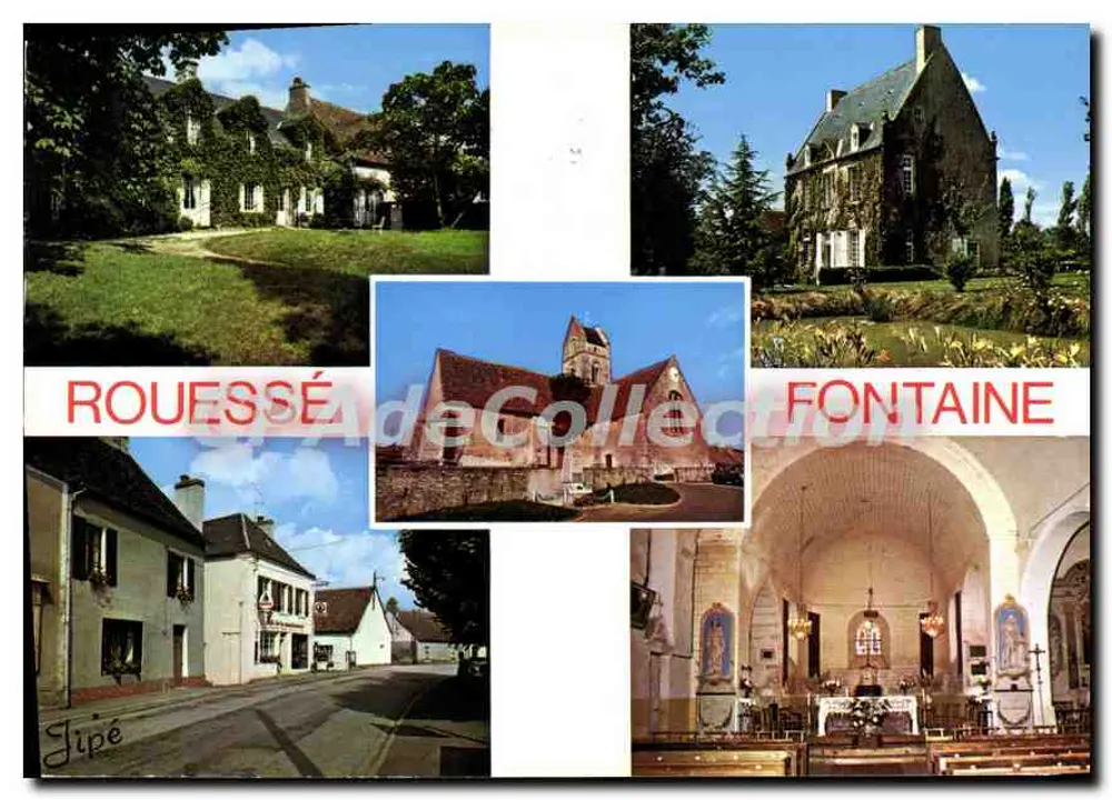 Rouessé-Fontaine — Ansicht der Stadt, Kirche und ihres Innern — Éditions Jipé - Vorderseite
