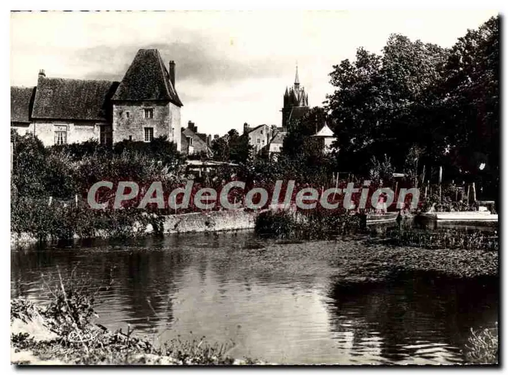 La Ferté-Bernard (Sarthe) — 'Venedig des Westens' — Ufer der Huisne und Altes Schloss — Verlag COMTIER-IMP. MÉSON - Vorderseite