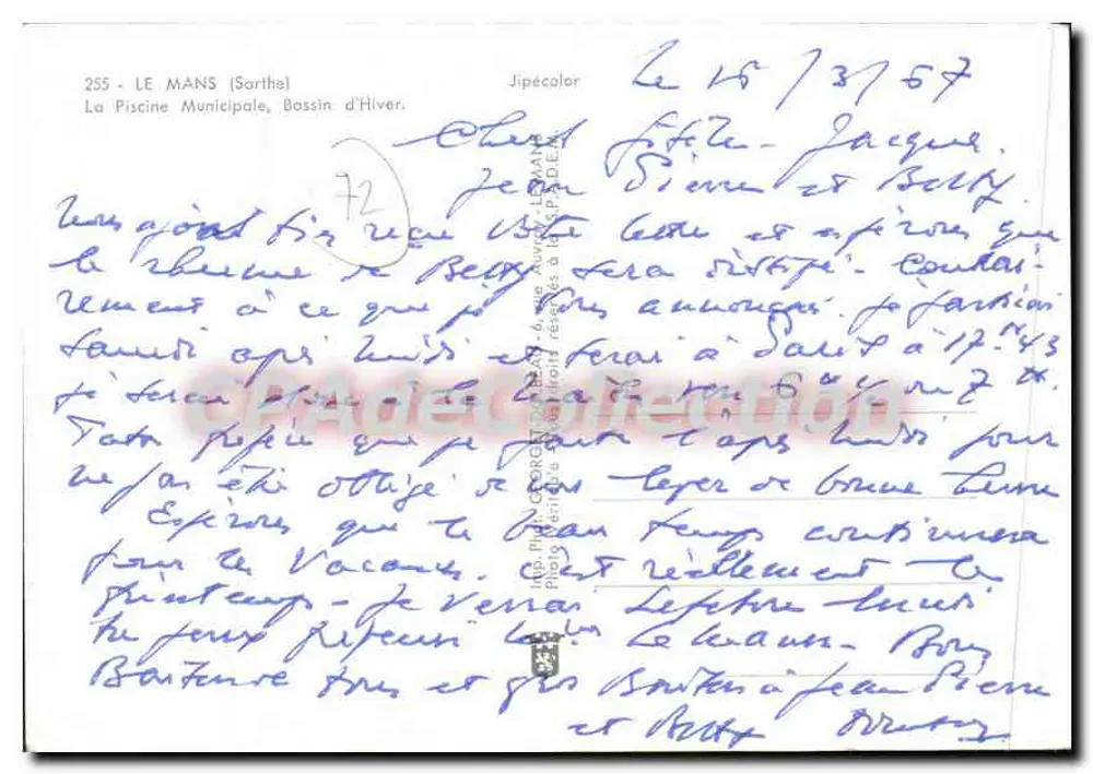 Die Gemeindebad, Winterbecken — Le Mans (Sarthe) — Jipécolor - Rückseite