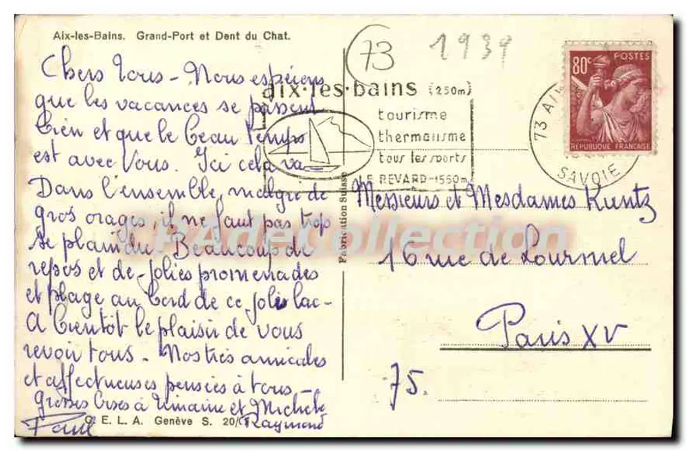 Aix-les-Bains - Grand-Port und Dent du Chat — G. Djanelo - Rückseite