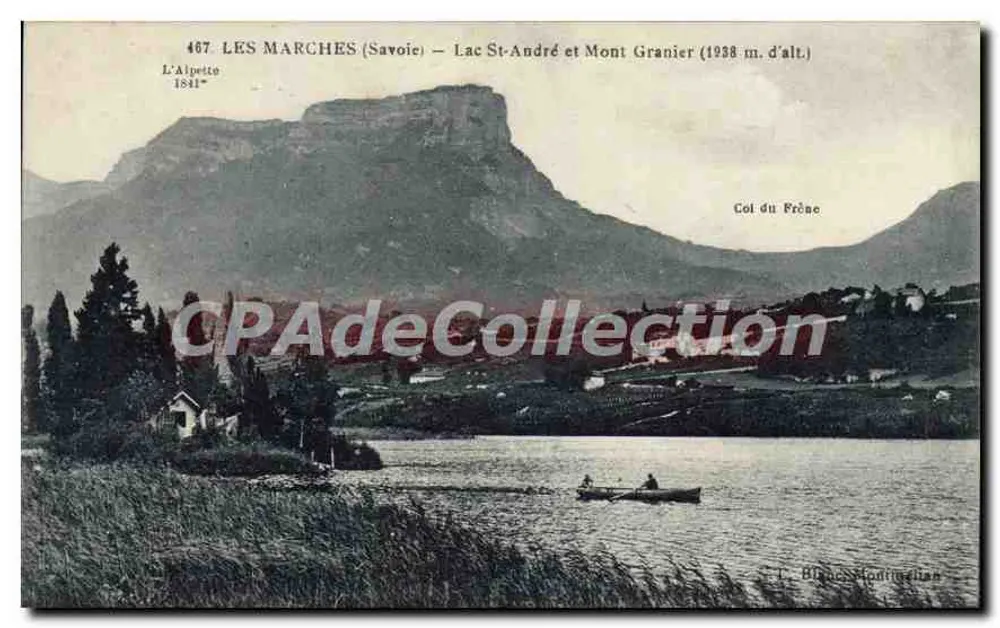 Die Marches (Savoie) — See St-André und Berg Granier (1938 m. Höhe) — L'Alpette 1841* - Vorderseite