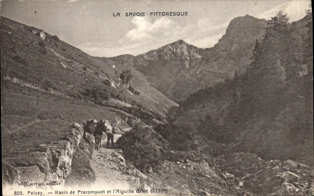 Pra-compuet Schlucht und der Aiguille Grive (2735m) — Die pittoreske Savoie — Fot. Pittier, Annecy - Vorderseite