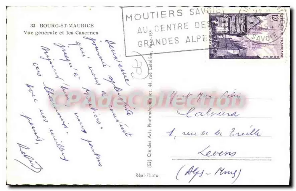 Bourg-St-Maurice — Allgemeiner Blick und die Kasernen — Cle des Arts Photoméc. (53) - Rückseite