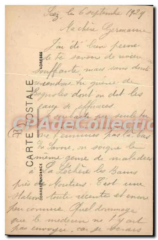 Costume di TARENTAISE - Acconciatura "La Frontière" — Editore sconosciuto, n° 300 - Verso