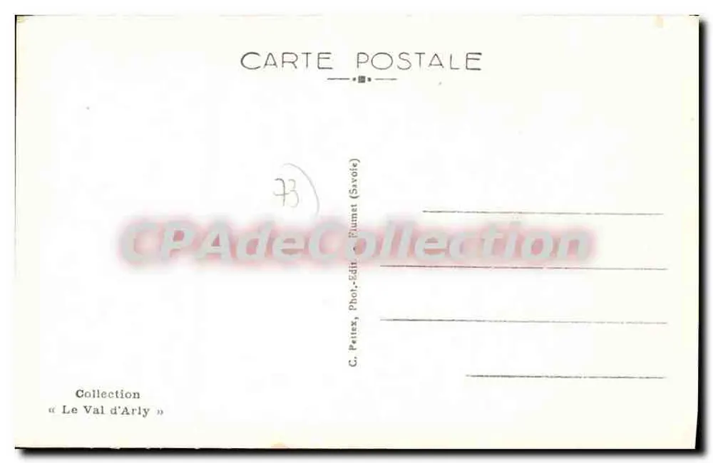 Savoie - Notre-Dame de Bellecombe und die Tête du Treu (1845) — C. Petites, Phot. Édit. Plumet (Savoie) - Rückseite