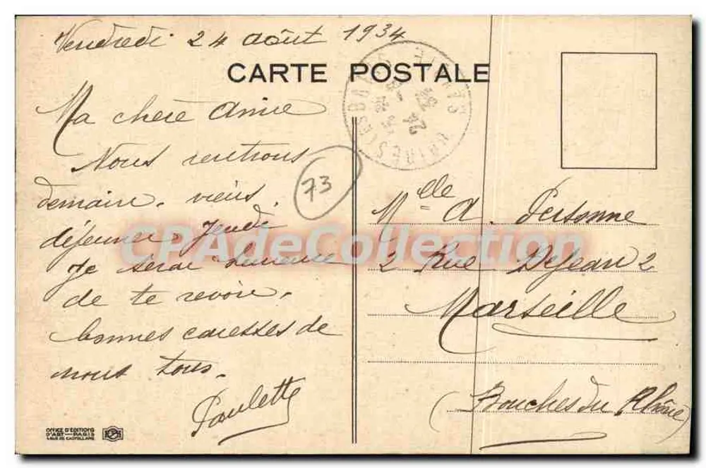 O Hotel Royal — Brides-les-Bains — Edições d'Art - Paris - Verso