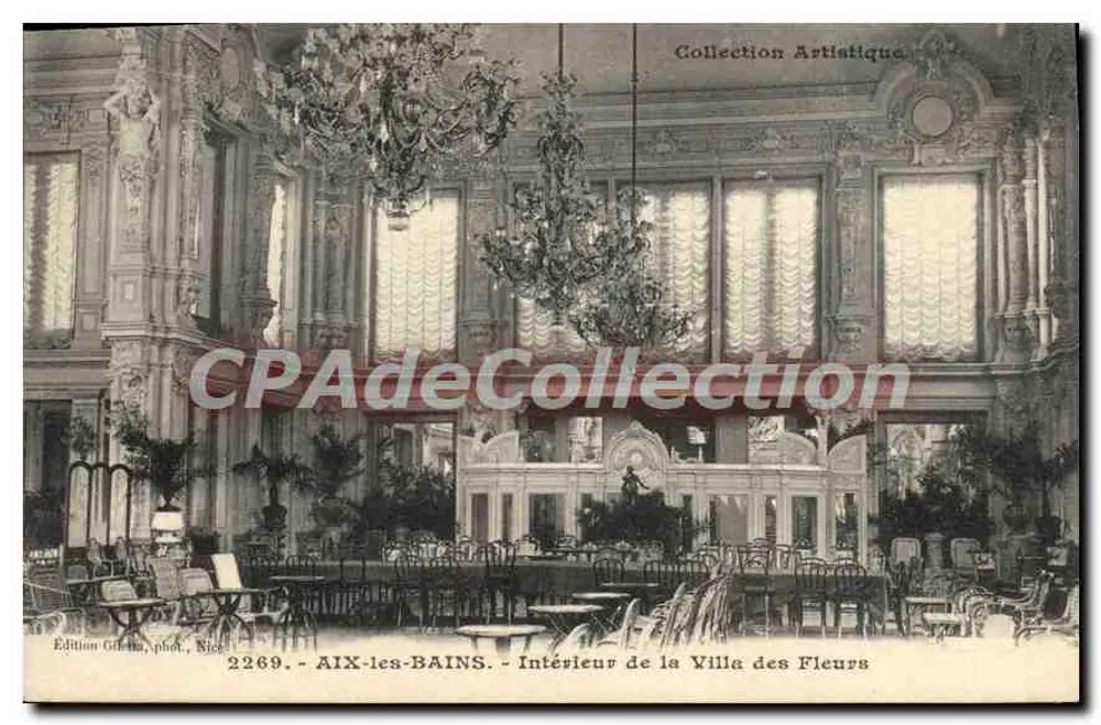 AIX-LES-BAINS - Interior da Villa des Fleurs — Edição Giletta, fot. Bieg, n° 2269, Coleção Artística - Frente