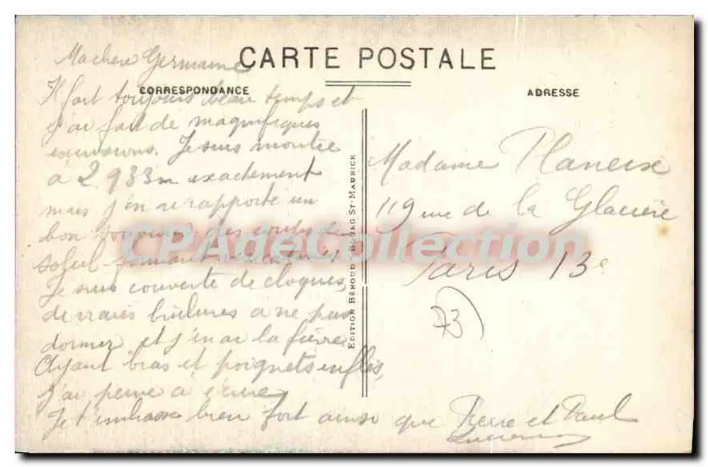 Ste-FOY-TARENTAISE und der MONT-POURRI — Luftbild — Édition Bémond St-Mabrick, Nr. 199 - Rückseite
