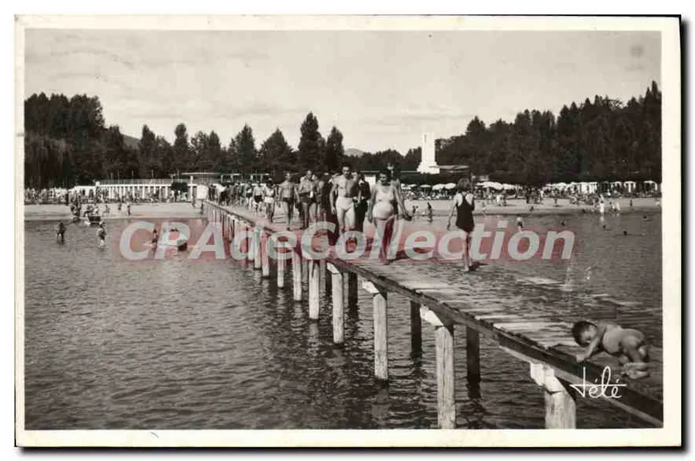 Banhistas em um pontão — Aix-les-Bains — Tele-Foto Alfred Bouchet - Frente