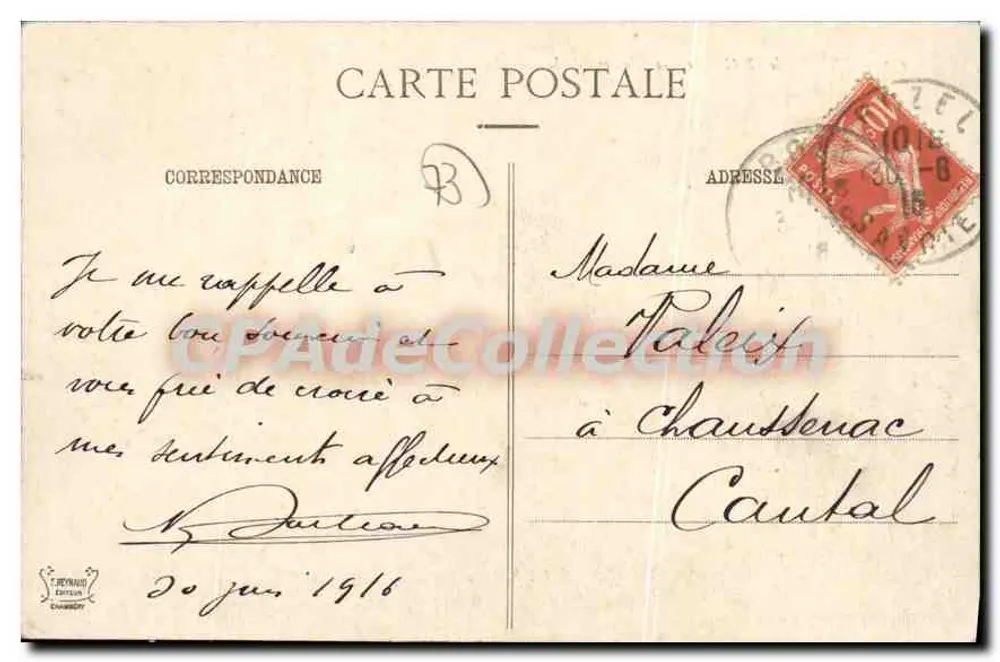 Brides-les-Bains und die Gletscher der Vanoise — Antike Ansichtskarte n°445 — Ausgabe T. Reynaud - Rückseite