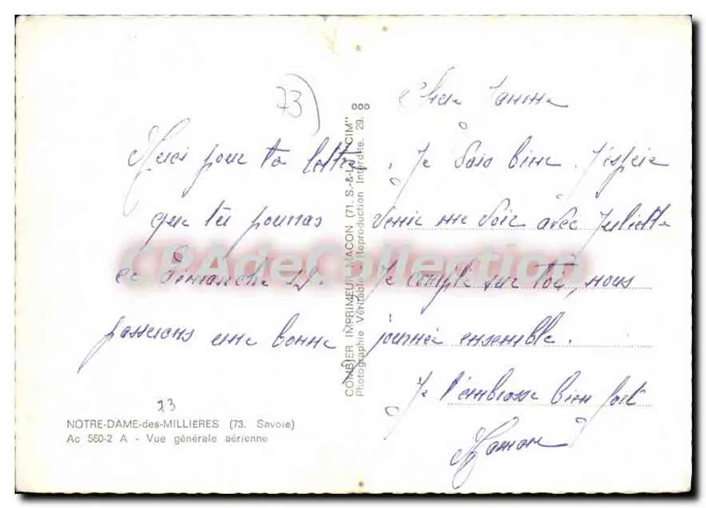 Notre-Dame-des-Millières — Allgemeine Luftaufnahme — Drucker Vacon (71) - Rückseite