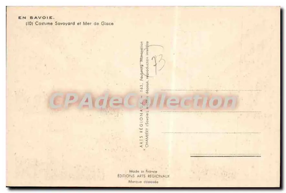 Savoie — Savoyardisches Kleid und Gletschersee — Regional Editions - Rückseite
