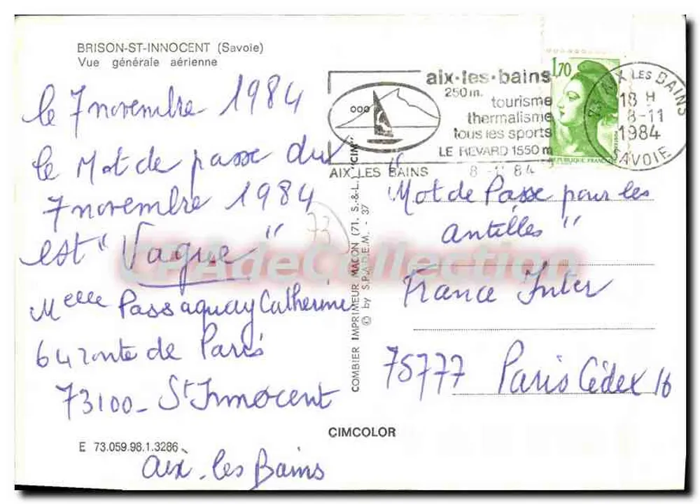 Brison-Saint-Innocent — Vista geral aérea — Cimcolor - Verso