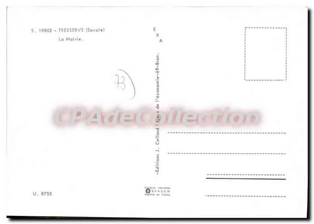 Tresserve (Savoie) — A Prefeitura — Edições J. Cellard - Verso