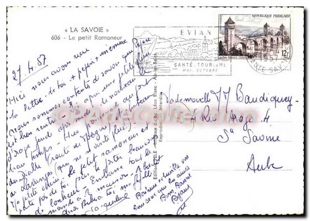 Savoie, O Pequeno Limpeza — Leve 'a Felicidade' para Todos — Edições Léon Blanc, n°606 - Verso