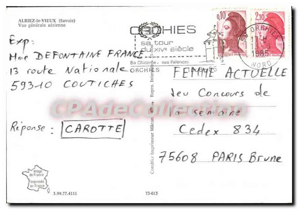 Albiez-le-Vieux (Savoie) — allgemeiner Luftbildblick — Cing - Rückseite