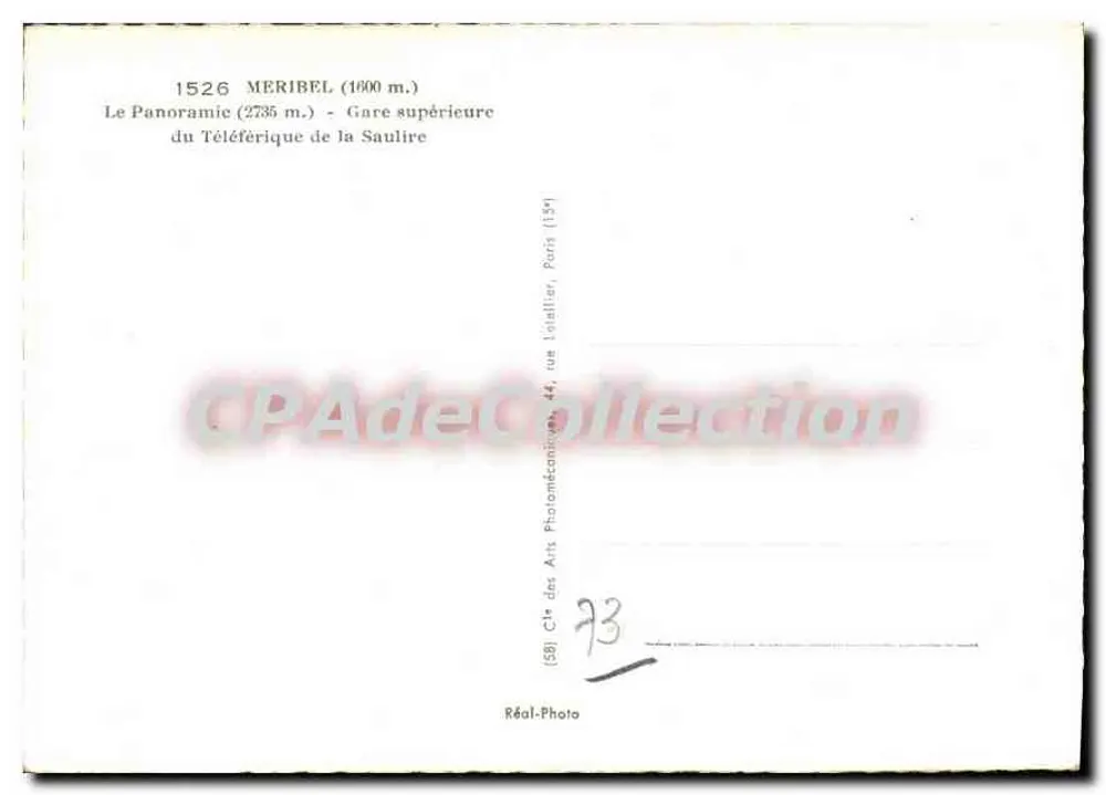 Der Panoramische — Oberstation der Seilbahn Saulire — Verlag: Cie des Arts Photomécaniques, Paris - Rückseite