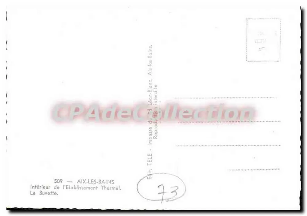 Innenansicht des Thermalbetriebs La Buvette — Aix-les-Bains — Verlag TELE - Rückseite