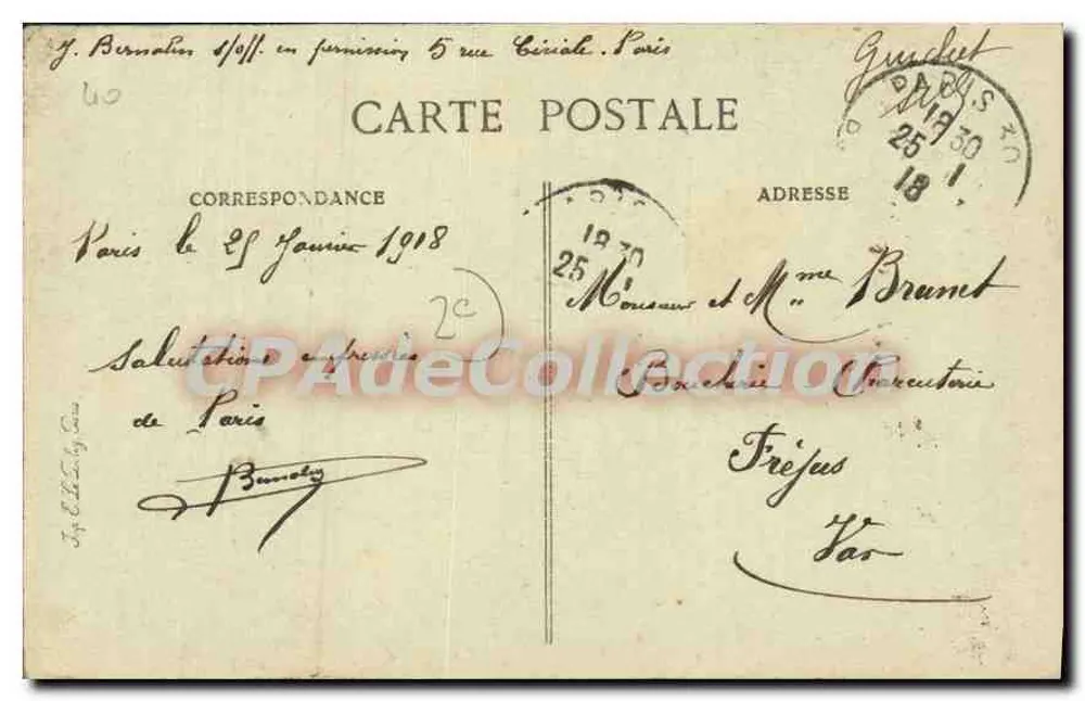 Paris — Boulevard Montmartre — Editor B.D. n°4077 - Verso