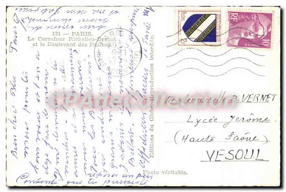 Place des Italiens — Paris — Éditions du Globe - Rückseite