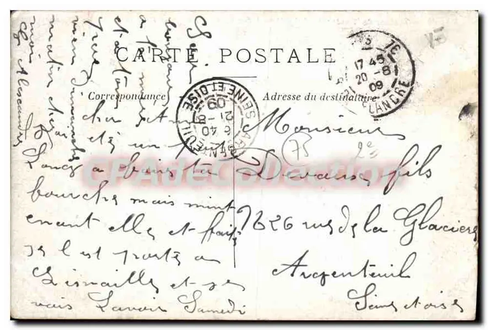Paris — Theater de Vaudeville und Boulevard des Italiens — Staerck, St. Paris - Rückseite