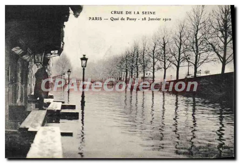 Flut der Seine — Paris — Quai de Passy — 28. Januar 1910 - Vorderseite