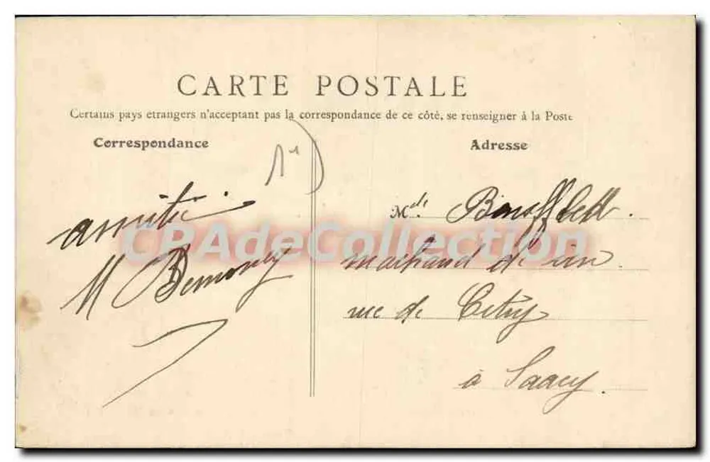 Paris - Hôtel des Postes - Rue du Louvre — B.F., Paris - Verso