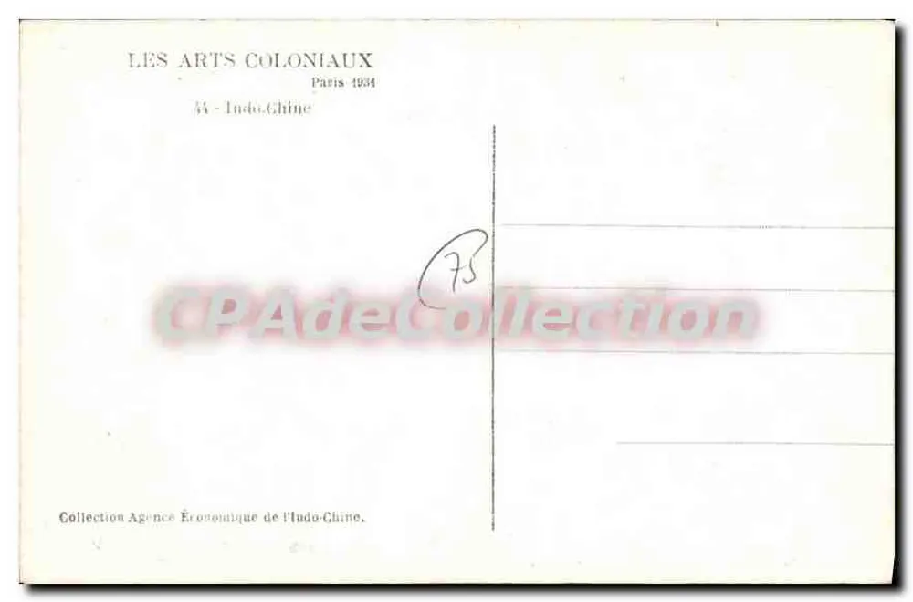 Świątynia Indochiny — Wydawca: Les Arts Coloniaux, Paryż 1934 - Rewers