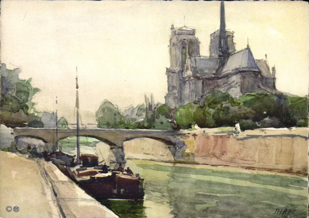 Paris: Notre-Dame — Ansicht des Flusses und der Brücke — Edition MARS - Vorderseite