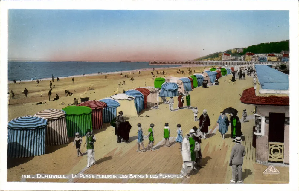 Deauville. Die Blühende Strand. Die Bäder & die Bretter — C.A.A. Nr. 158 - Vorderseite