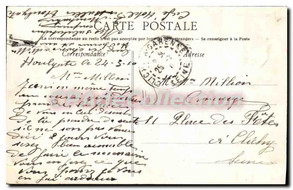 Houlgate — A estrada vindo de Cabourg — Coleção AD - Verso