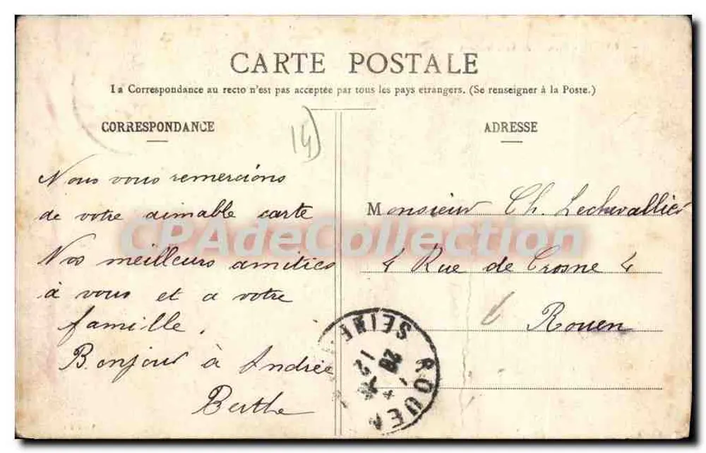 ReuX - Mansão de Bois Villard — cliché Ozanne, fotog. lib. à Poulflevêque - Verso